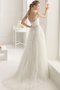 Robe de mariée luxueux simple avec zip avec perle bandouliere spaghetti - photo 2