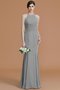 Robe demoiselle d'honneur naturel avec sans manches de sirène en chiffon de dos nu - photo 33