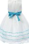 Robe de cortège enfant de longueur à genou en tulle manche nulle col u profond a-ligne - photo 2