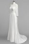 Robe de mariée luxueux col u profond de traîne moyenne avec nœud en satin - photo 2