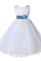 Robe de cortège enfant plissé textile en tulle arrivée au mollet manche nulle a-ligne - photo 1