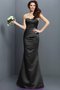 Robe demoiselle d'honneur plissé de sirène avec sans manches avec zip en satin - photo 2