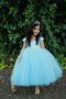 Robe de cortège enfant de mode de bal avec manche courte en tulle encolure ronde ligne a - photo 2