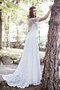 Robe de mariée intemporel avec zip avec manche courte avec décoration dentelle ligne a - photo 2