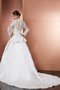 Robe de mariée v encolure fermeutre eclair de princesse a-ligne decoration en fleur - photo 2