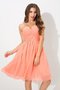 Robe demoiselle d'honneur naturel bref avec fronce de col en cœur avec zip - photo 1