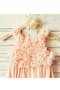 Robe de cortège enfant naturel en chiffon bandouliere spaghetti avec fleurs de princesse - photo 4