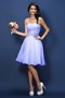 Robe demoiselle d'honneur bref au niveau de genou de bustier manche nulle a-ligne - photo 17