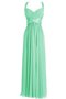 Robe demoiselle d'honneur plissage jusqu'au sol col en v foncé en chiffon de col en v - photo 1