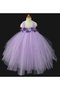 Robe de cortège enfant plissé avec perle manche nulle en tulle avec fleurs - photo 1