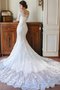 Robe de mariée avec décoration dentelle de sirène avec manche 1/2 merveilleux naturel - photo 5