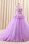 Robe de quinceanera avec zip en tulle col en forme de cœur en satin de traîne courte - photo 1