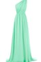 Robe demoiselle d'honneur moderne naturel plissage avec chiffon d'épaule asymétrique - photo 1