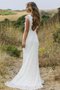 Robe de mariée vintage a plage avec zip de sirène avec manche épeules enveloppants - photo 2