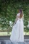 Robe de mariée naturel a-ligne encolure ronde fermeutre eclair manche nulle - photo 2