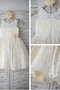Robe de cortège enfant naturel ligne a avec sans manches avec fleurs encolure ronde - photo 1