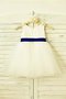 Robe de cortège enfant de princesse a-ligne fermeutre eclair encolure ronde avec fleurs - photo 3