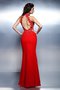 Robe de soirée naturel de sirène manche nulle en satin elevé - photo 2