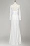 Robe de mariée naturel longueur au ras du sol en dentelle fermeutre eclair de col en v - photo 2