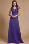 Robe demoiselle d'honneur avec sans manches de princesse ligne a ruché de col en v - photo 25