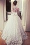 Robe de mariée gracieux de mode de bal de traîne courte de col haut naturel - photo 3