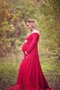 Robe demoiselle d'honneur simple a-ligne de grossesse avec chiffon de traîne courte - photo 2