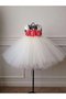 Robe de cortège enfant avec gradins avec ruban avec manche courte avec fleurs en tulle - photo 1