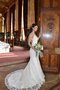 Robe de mariée facile longueur au ras du sol de col en v sans dos en dentelle - photo 1