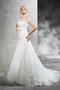 Robe de mariée naturel longue d'epaule ajourée decoration en fleur maillot - photo 5