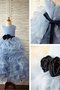 Robe de cortège enfant avec sans manches avec fleurs avec zip col u profond de lotus - photo 5