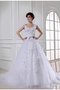 Robe de mariée longue de traîne mi-longue de mode de bal textile en tulle avec zip - photo 1
