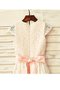 Robe de cortège enfant naturel avec décoration dentelle de princesse avec zip ligne a - photo 4