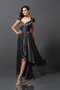 Robe demoiselle d'honneur maillot satin comme soie manche nulle asymétrique haut bas - photo 13