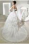 Robe de mariée longue manche nulle de col en cœur avec perle de bustier - photo 2