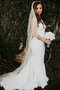 Robe de mariée en satin de lotus de fourreau de traîne courte fabuleux - photo 3