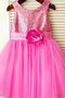 Robe de cortège enfant naturel col u profond ligne a longueur mollet en tulle - photo 8