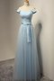 Robe demoiselle d'honneur plissage romantique ceinture ligne a avec ruban - photo 1