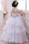 Robe de cortège enfant naturel col u profond ceinture avec sans manches en tulle - photo 2