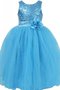 Robe de cortège enfant plissage brillant textile en tulle manche nulle avec zip - photo 1