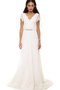 Robe de mariée longue v encolure a plage avec ruban fermeutre eclair - photo 1