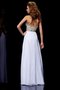 Robe de soirée longue de tour de ceinture en haute en chiffon avec perle de col en cœur - photo 2