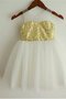 Robe de cortège enfant naturel avec fleurs manche nulle a-ligne de princesse - photo 1