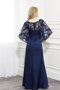 Robe de bal longue modeste longueur au ras du sol appliques col en bateau - photo 2