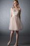 Robe de graduation bref a-ligne en tulle col ras du cou v encolure - photo 1