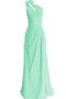 Robe demoiselle d'honneur naturel avec zip avec fleurs ligne a longueur au ras du sol - photo 1