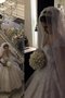 Robe de mariée naturel textile en tulle de col en v manche nulle avec perle - photo 3