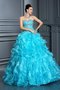 Robe de quinceanera longue de mode de bal manche nulle de tour de ceinture empire cordon - photo 1