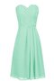 Robe demoiselle d'honneur plissé col en forme de cœur ruché ligne a en chiffon - photo 1