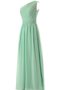 Robe demoiselle d'honneur naturel plissage avec zip ligne a en chiffon - photo 2
