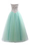 Robe de quinceanera avec cristal en forme dans l'eglise en satin élastique branle - photo 6